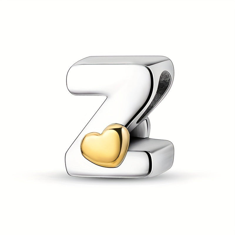 Copper Plated Silver English Letter Pendant Bead Bracelet Necklace Diy - V.I.P Digital Presence