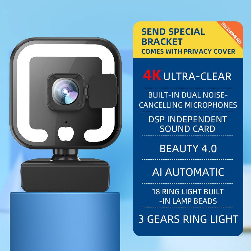 4k beauty autofocus 1080p computer camera high-definition network USB live streaming webcam2k - V.I.P Digital Presence