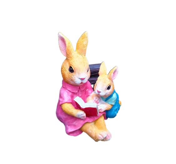 Simulated rabbit reading animal ornament - V.I.P Digital Presence