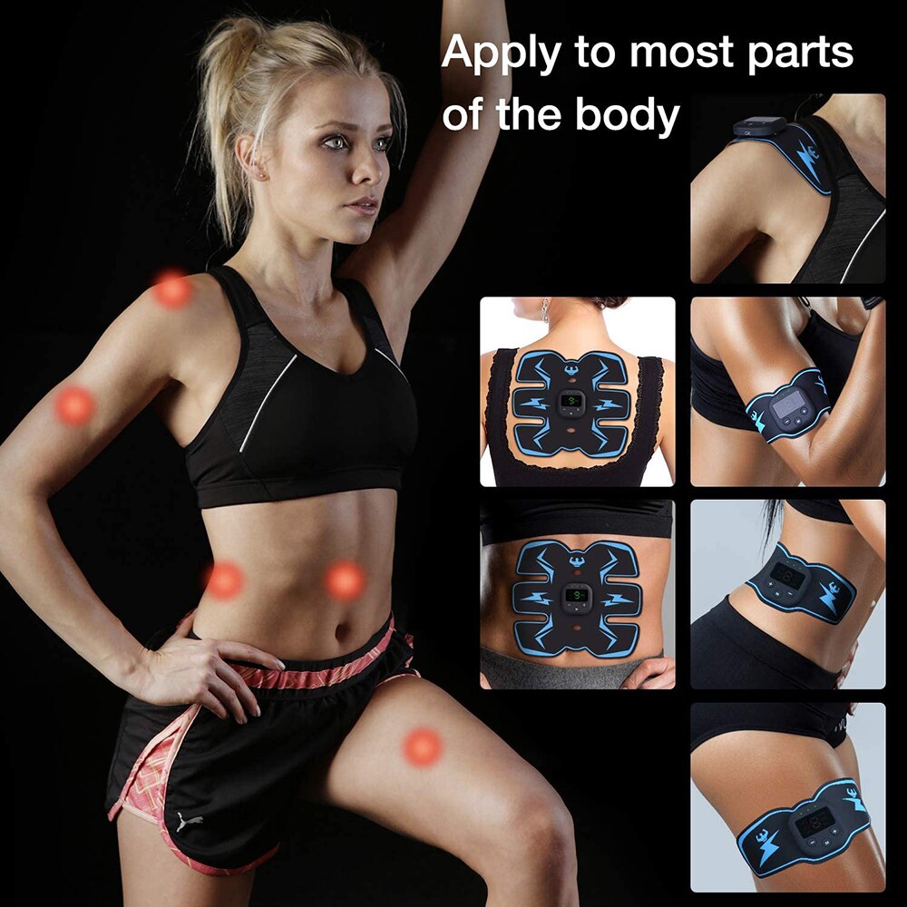 EMS Muscle Stimulator with LED Display USB Rechargeable Abdominal Belt Work Out Power Fitness Abdominal Men Women - V.I.P Digital Presence