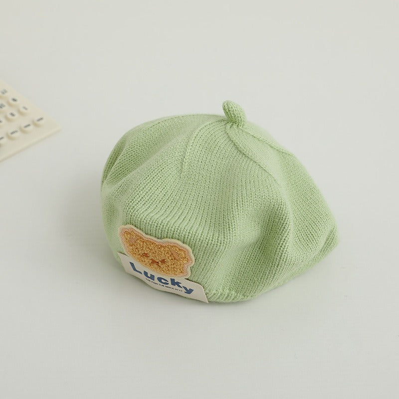Children Spring and Autumn Beret Baby Cute Bear Hat Korean Version Male and Female Baby Corduroy Painter Hat - V.I.P Digital Presence