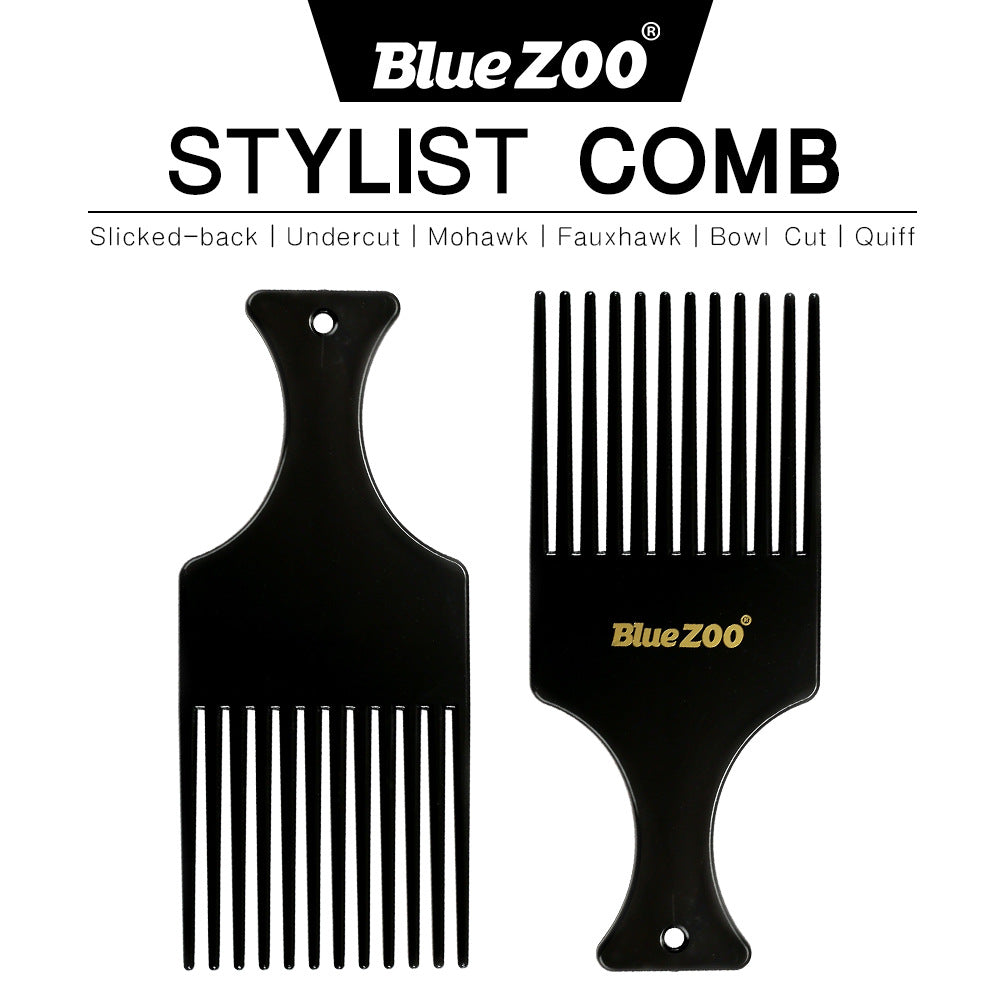 Thin Black Tough Blue ZOO Men's Retro Oil Head Big Back Mohawk Modeling Airplane Head Stylist Comb - V.I.P Digital Presence