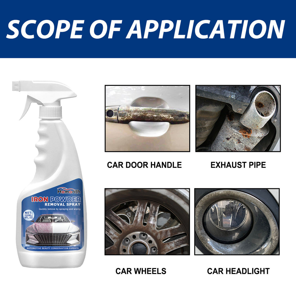 Iron Powder Removal Spray, Auto Metal Rust Reconditioning Anti-Rust Polishing Coating Care Cleaner - V.I.P Digital Presence