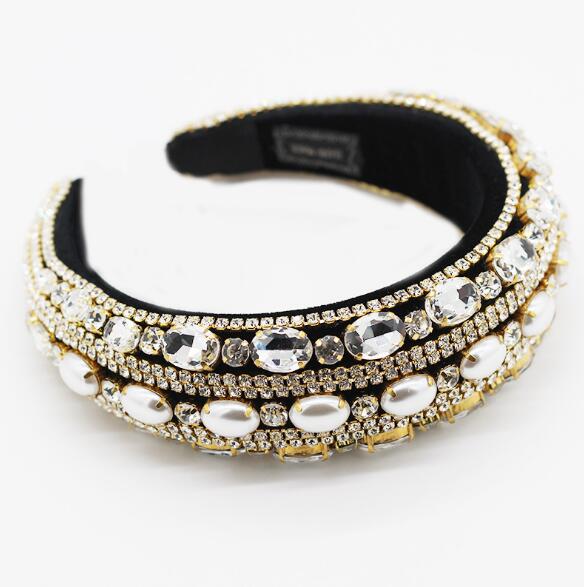 Baroque Full Crystal Hair Bands For Women Lady Luxury Shiny Padded Diamond Headband Hair Hoop Fashion Hair Accessories - V.I.P Digital Presence