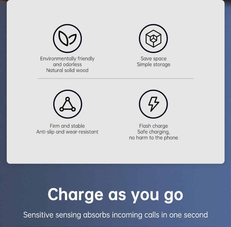 Wooden Desk Shelf Accessories Walnut Wireless Magnetic Charger Wireless Charging Stand For Magsafe - V.I.P Digital Presence