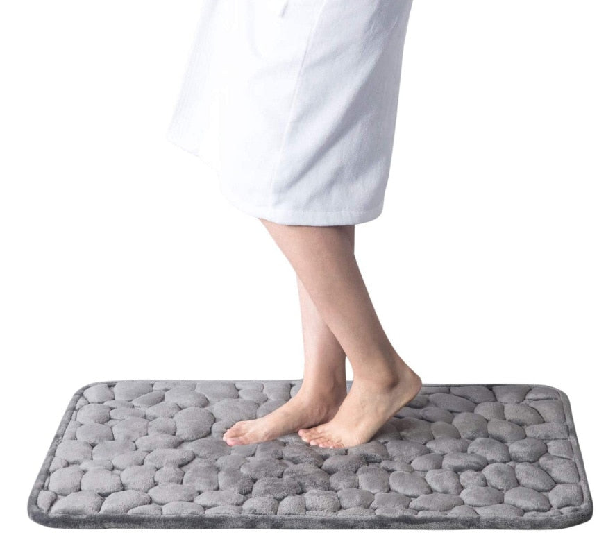 Cobblestone Embossed Bathroom Bath Mat Non-slip Carpets In Wash Basin Bathtub Side Floor Rug Shower Room Doormat Memory Foam Pad - V.I.P Digital Presence