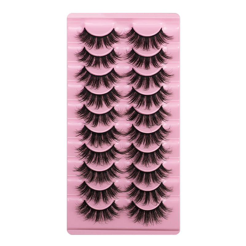 10 Pairs Of Messy Thick Imitation Mink Hair False Eyelashes 3D Stereo Realistic European And American Fried Hair False Eyelashes - V.I.P Digital Presence