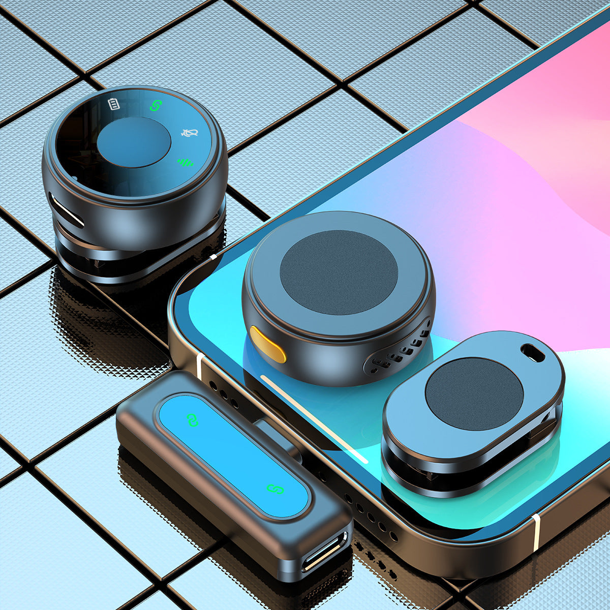 Wireless lavalier microphone magnetic lavalier 1-to-2 noise cancelling live broadcast button microphone live broadcast microphone - V.I.P Digital Presence