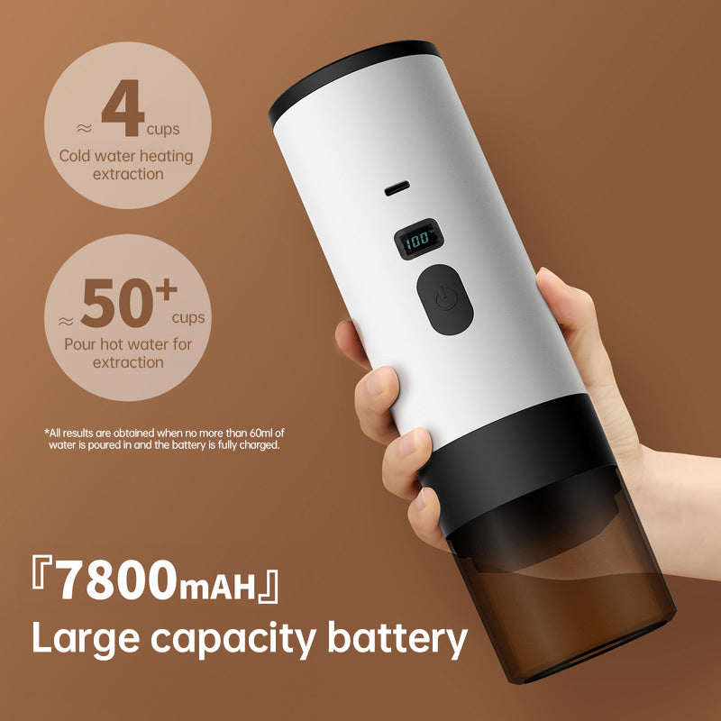 Portable Wireless 3-in-1 Espresso Maker, 7800mAh, Car/Home/Camping, Ground/Capsule Coffee. - V.I.P Digital Presence