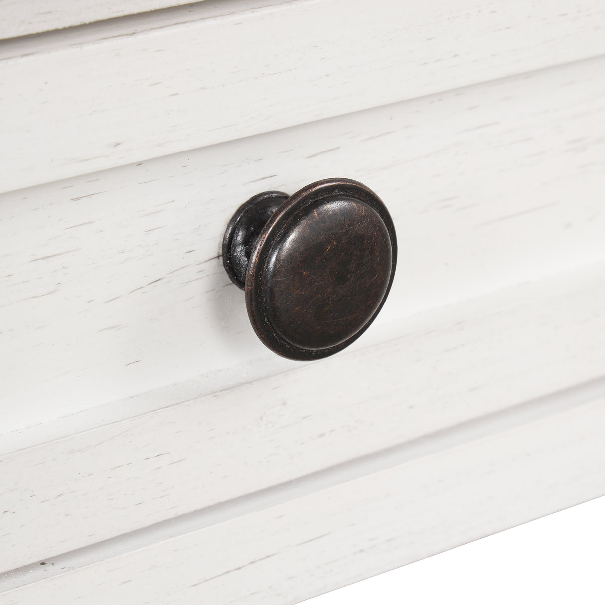 36'' Farmhouse Pine Wood Console Table Entry Sofa Table with 4 Drawers & 1 Storage Shelf (Antique White) - V.I.P Digital Presence