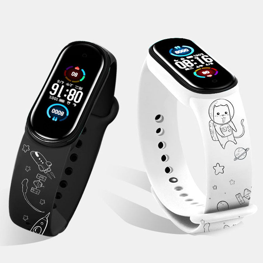 Silicone Bracelet For Xiaomi Mi Band 5 for miband 5 4 3 strap print Wrist Band for xiaomi miband 4 3 bracelet Accessories