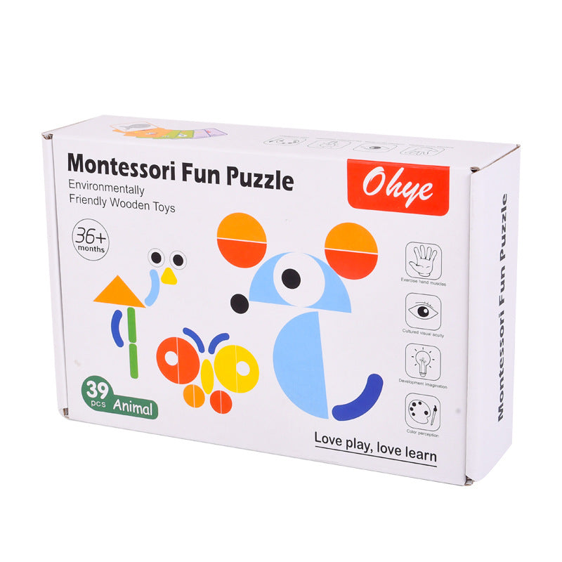 Children's Montessori fun geometry creative puzzle board puzzle development thinking early childhood enlightenment wooden toys - V.I.P Digital Presence