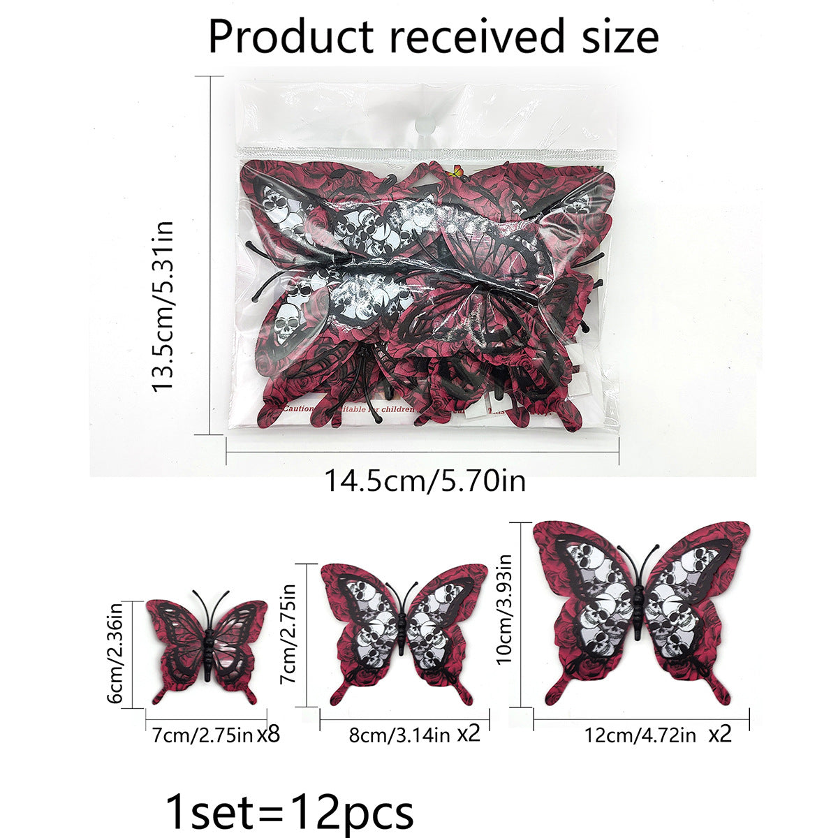 Halloween 3D Butterfly Bat Home Decor Wall Sticker 12 Pack Butterfly Sticker Wall Sticker - V.I.P Digital Presence