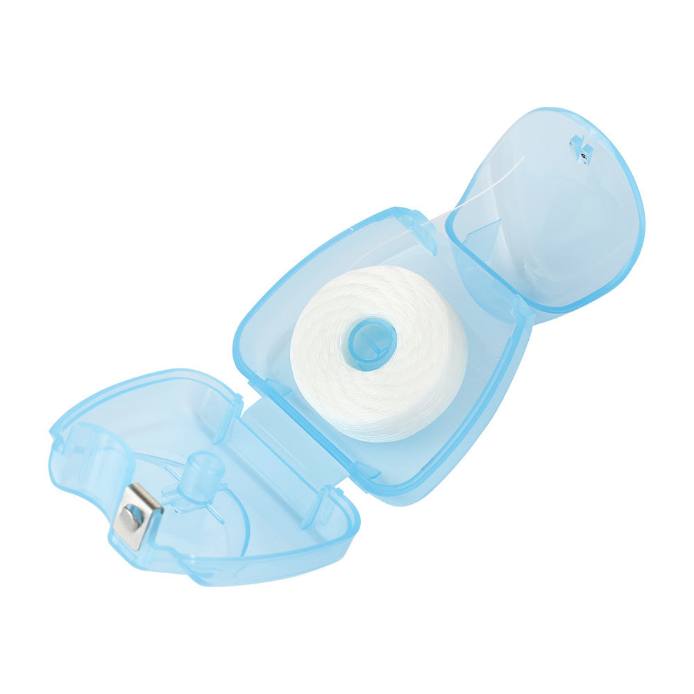 50m Mint-Flavored Dental Floss Blue Triangle Boxed Disposable Dental Floss Stick Tooth Cleaning Portable Floss Roll - V.I.P Digital Presence
