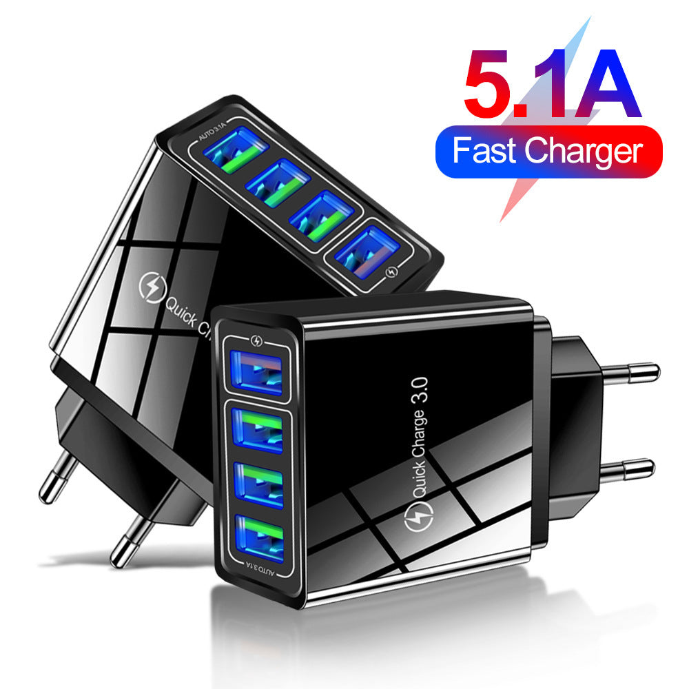 4USB mobile phone charger, multi port USB charging head charger - V.I.P Digital Presence