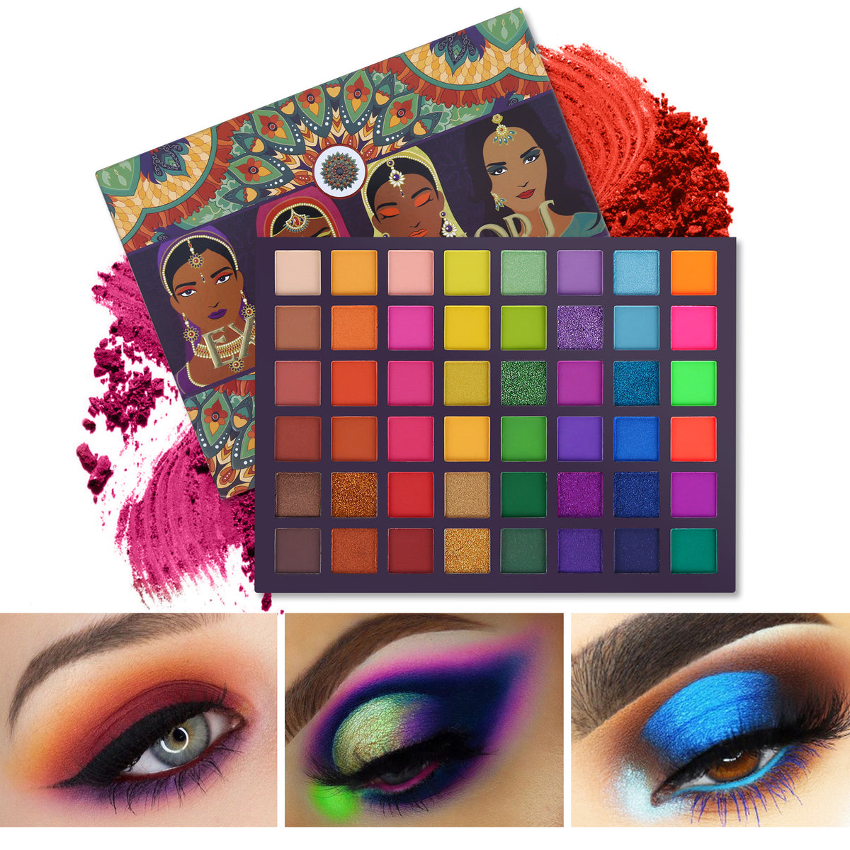 UCANBE 48 Colors Exotic Eyeshadow Palette Shimmer Matte Color Stage Eye Makeup Palette - V.I.P Digital Presence