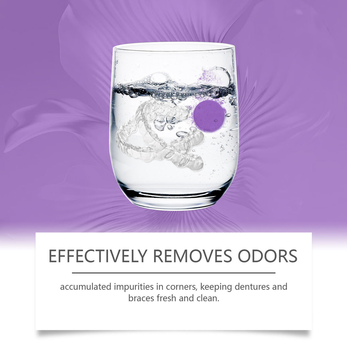 Purple Denture Retainer Cleaning Tablet Cleans Stains Tartar Deposits Dental Retainer Odor Cleaning Tablet - V.I.P Digital Presence