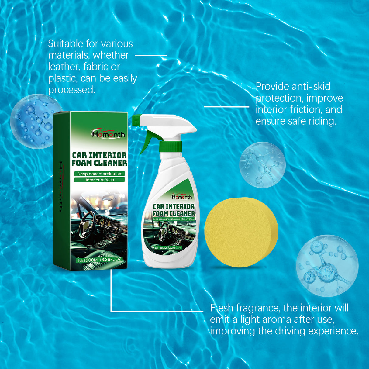 Car Interior Foam Cleaner, Seat Leather Foam Wash Free Decontamination Ceiling Retreader - V.I.P Digital Presence