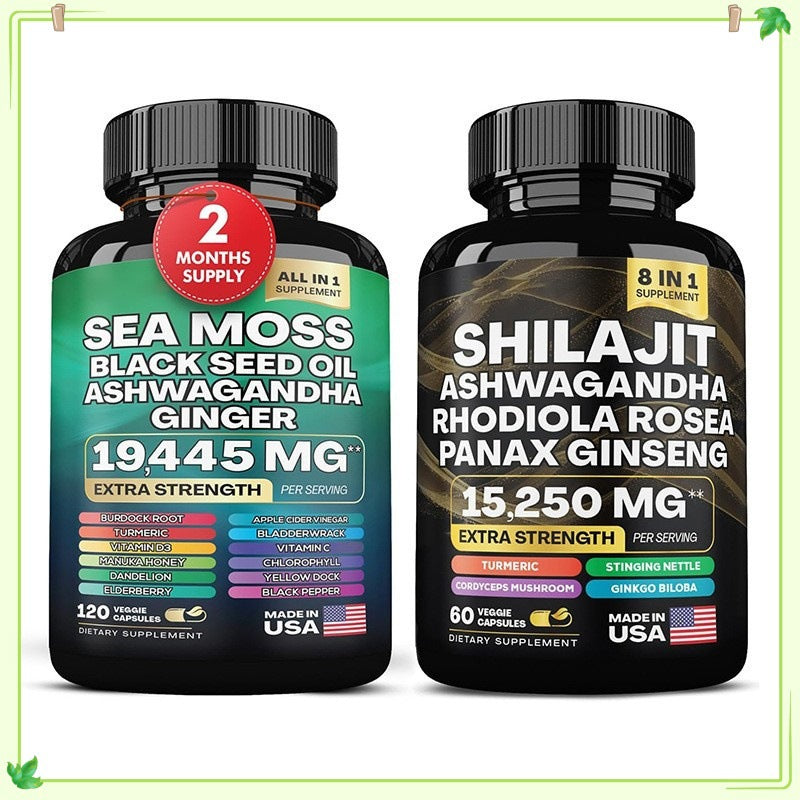 Sea moss Shilajit Frozen Collagen Peptide 2in1 Capsule Help Reduce Wrinkles - V.I.P Digital Presence