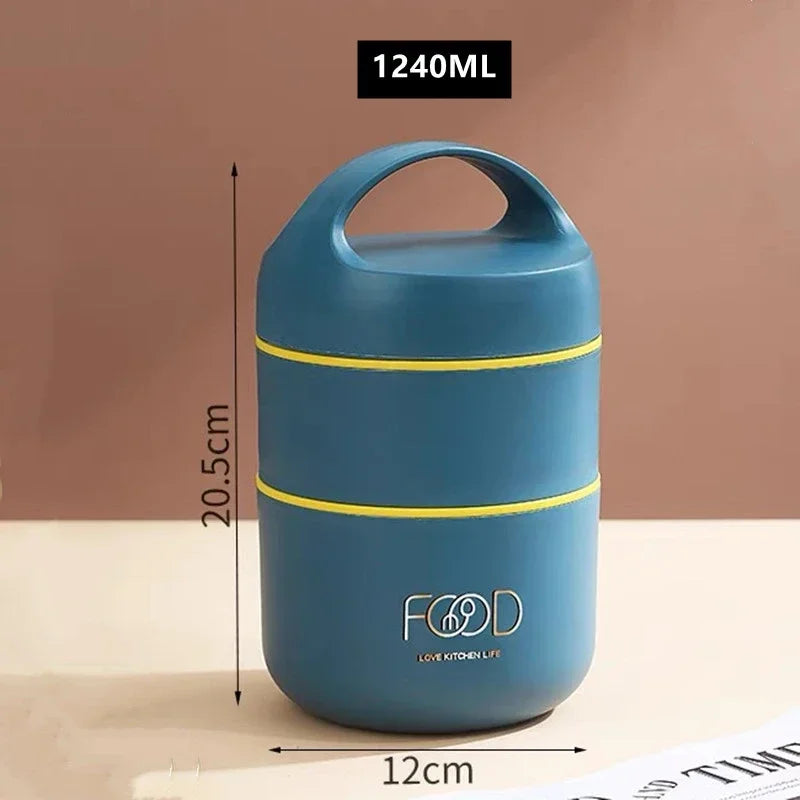 1240ML/1590ML Large Capacity Stainless Steel 304 Lunch Box Leak-Proof Multi layer Thermal Bento Box Adult Student Food Container - V.I.P Digital Presence