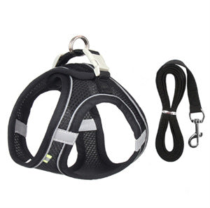 Adjustable Reflective Breathable Mesh Pet Harness for Cats and Dogs with Leash for Outdoor Use - V.I.P Digital Presence