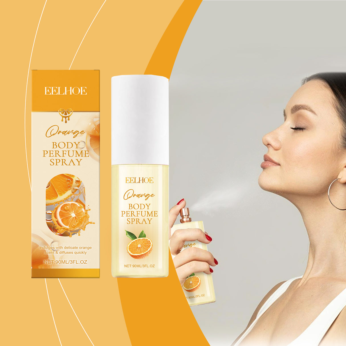 Orange Body Perfume Spray Light Fresh fragrance Keep fragrance portable fruit fragrance spray - V.I.P Digital Presence