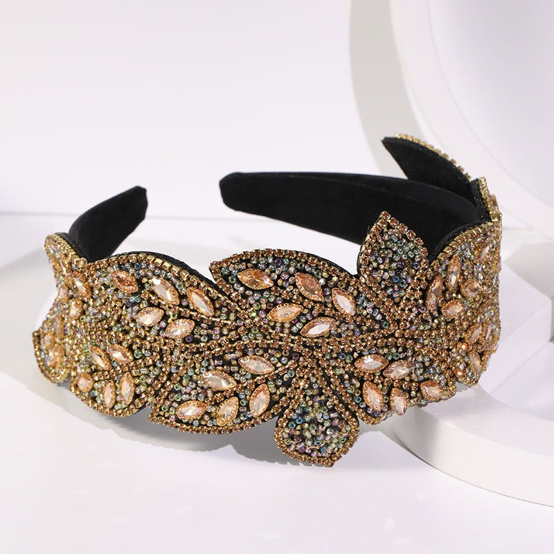 Handmade Heavy Craft Inlaid Water Diamond Rice Ball Head Hoop - V.I.P Digital Presence