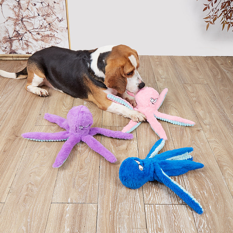 Octopus - shaped indestructible plush dog toy, squeaky & bite - resistant, pet toy supplies - V.I.P Digital Presence