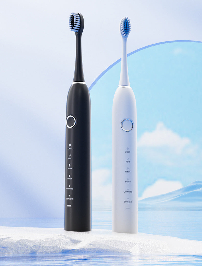 Intelligent electric toothbrush adult soft bristled household sound wave fully automatic charging simple and stylish waterproof - V.I.P Digital Presence