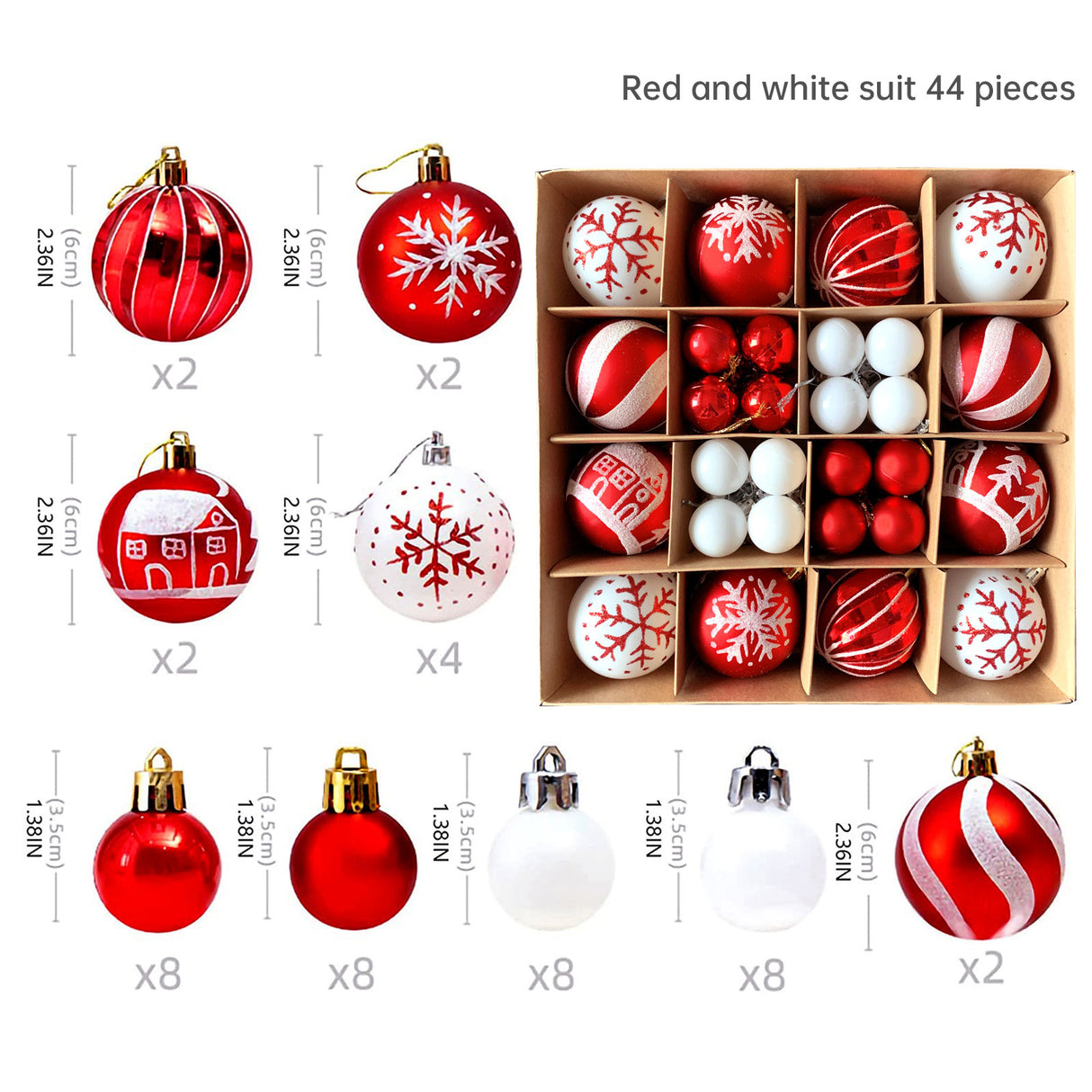 Christmas decoration 6cm electroplated ball plastic ball special-shaped painted Christmas ball gift Christmas tree pendant - V.I.P Digital Presence