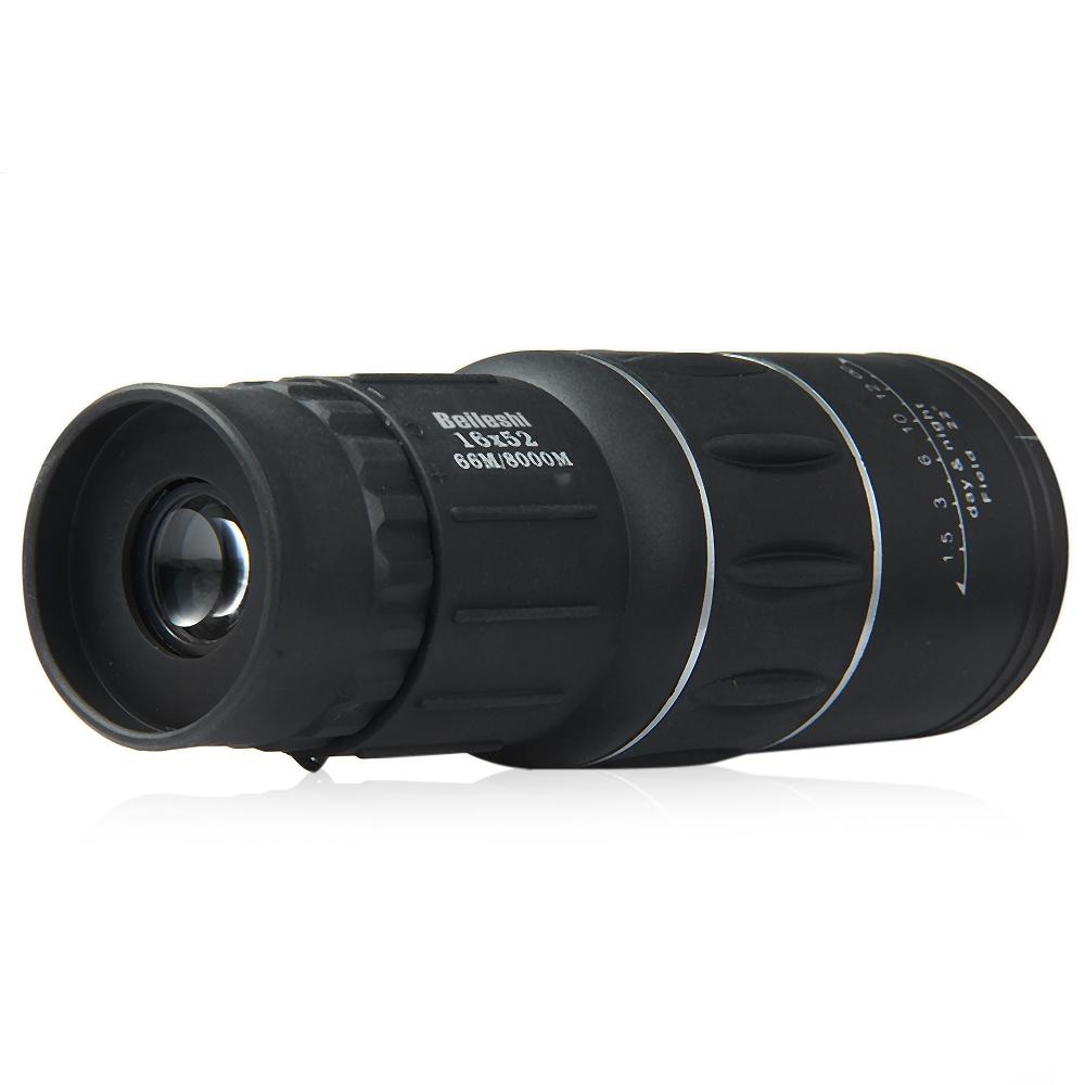 Telescopio monocular Beileshi 16 x 52 de doble enfoque con zoom óptico, binoculares con revestimiento, mira óptica para caza.