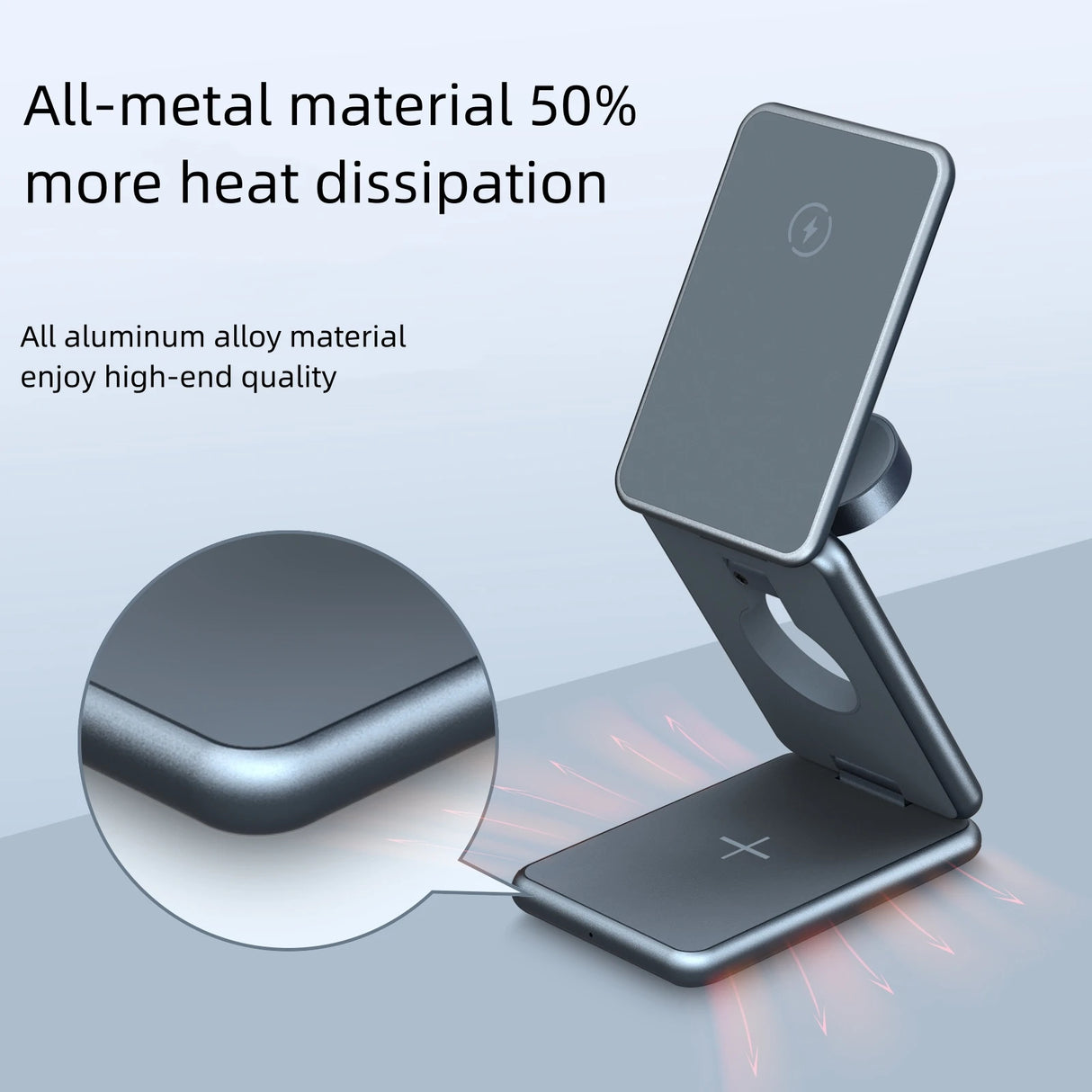 Alloy folding Magsafe15W magnetic wireless fast charging mobile phone earphone watch three-in-one folding wireless charger - V.I.P Digital Presence