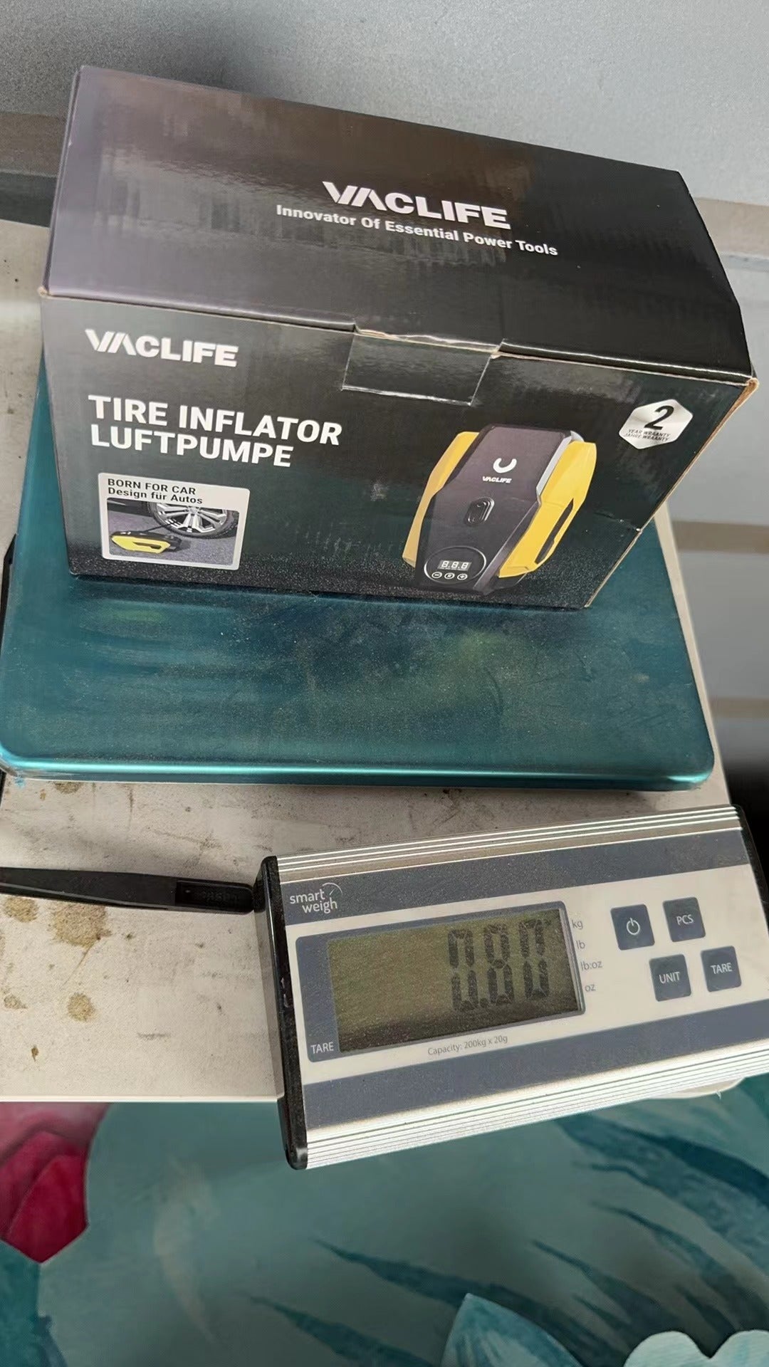 Tire Inflator Portable Air Compressor Pump for Car Tires (up to 50 PSI) 12V DC Tire Pump for Bikes (up to 150 PSI) LED Light - V.I.P Digital Presence