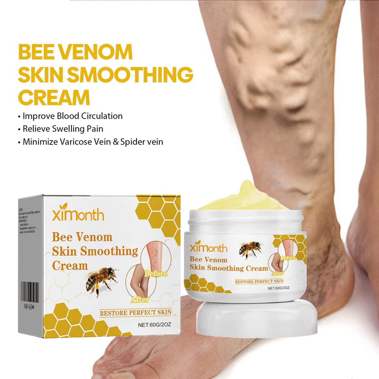 Bee Venom Leg Care Cream Relieves Leg Discomfort, Pamper And Moisturize Skin Body Care Cream - V.I.P Digital Presence