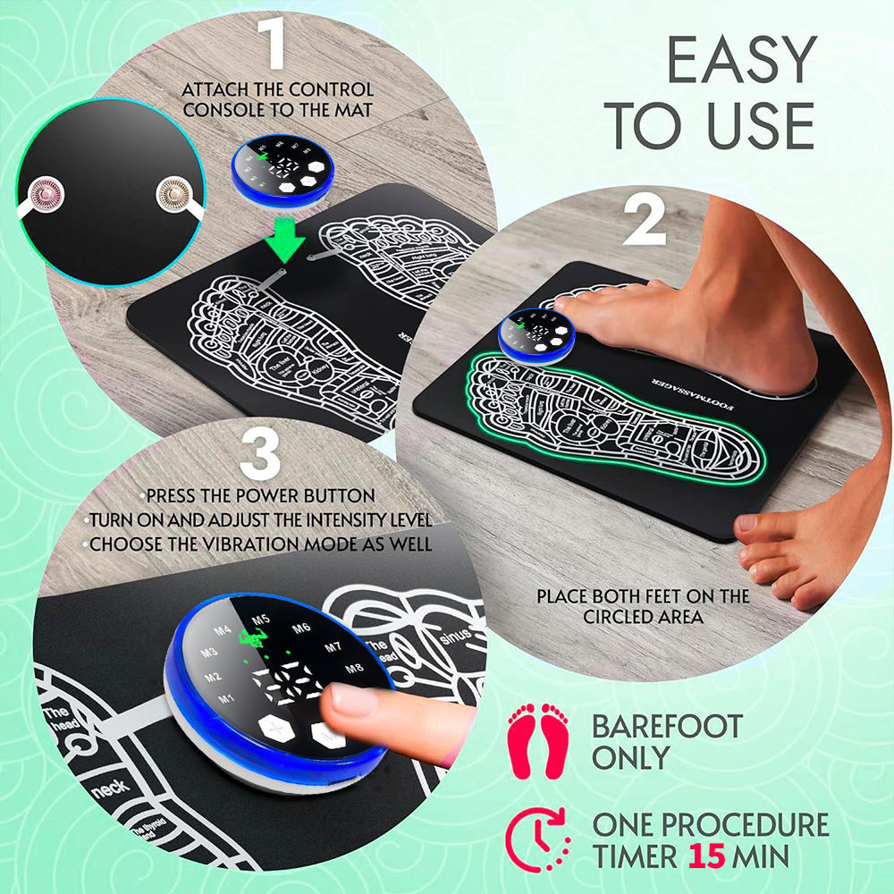 Ems Foot Stimulator Muscle Blood Circulation Feet Leg Relax Pain Relief Usb Foot Massager Mat - V.I.P Digital Presence