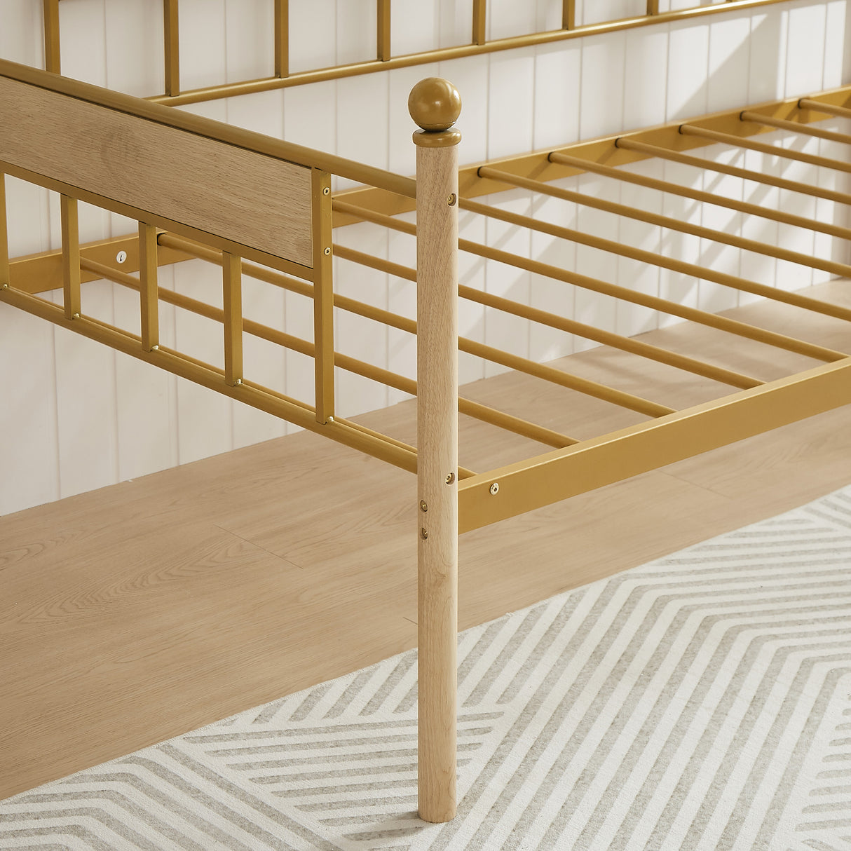 Daybed sofa bed metal framed with trundle twin size golden 77'' L x 40.6'' W x 14.5''H