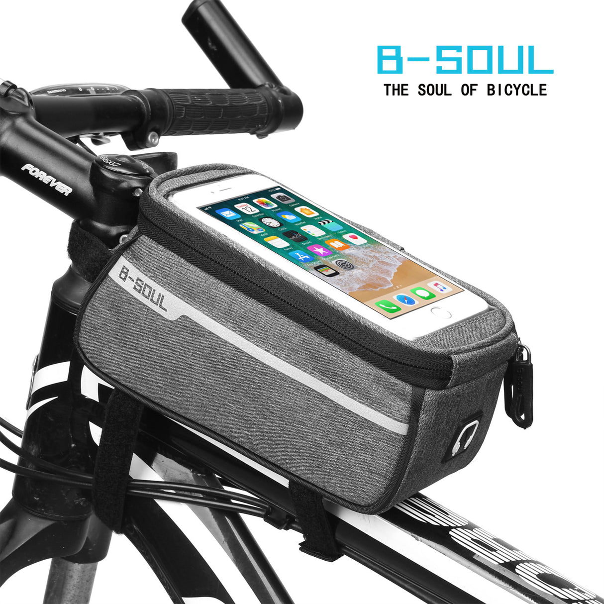 B-SOUL Mountain Bike Bag Front Beam Bag Bicycle Bag Road Bike Front Bag Riding Equipment Saddle Bag Upper Tube Bag