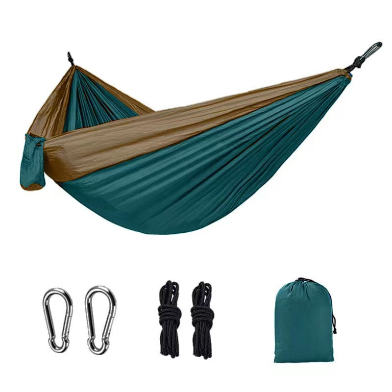 Light double nylon camping hammock with straps. Great for trips, beach, yard & garden. - V.I.P Digital Presence