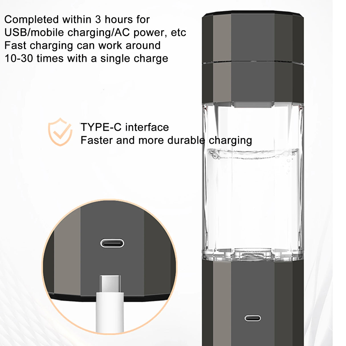 H60 6000PPB Intelligent Hydrogen Rich Water Cup Portable Water Electrolysis Hydrogen Cup Leak-Proof Mug Healthy Drinking Cup - V.I.P Digital Presence