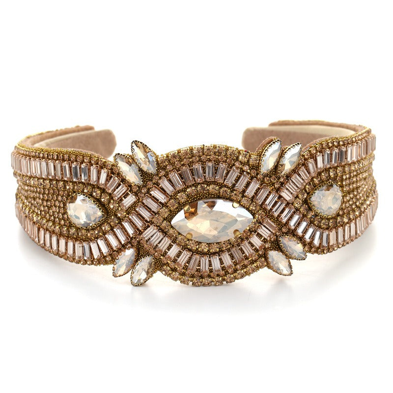 Fashionable Super Flash Claw Chain Colorful Water Diamond Hair Hoop Cross Head Hoop Female - V.I.P Digital Presence