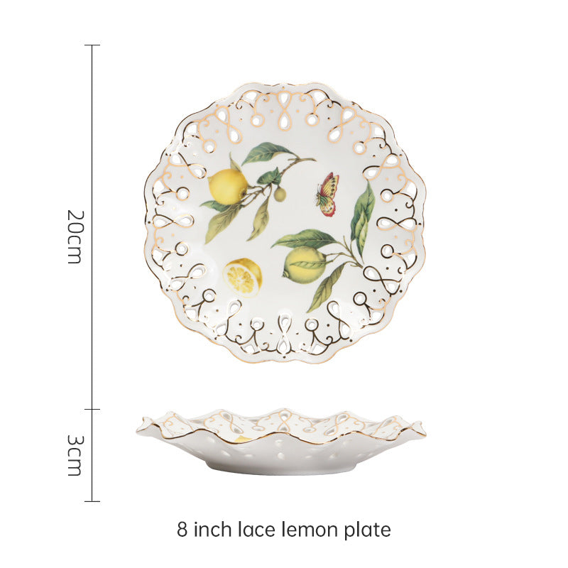 European - style Elegant Lemon Espresso Cups Set: Includes Tea Cups, Saucers, Ceramic Mugs, and a Dessert Plate - V.I.P Digital Presence