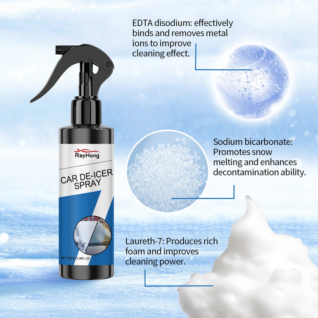 Car De-Icer Spray, Car Windshield Windows Fast Defrosting Snow Melting Ice Spray Magic Device - V.I.P Digital Presence