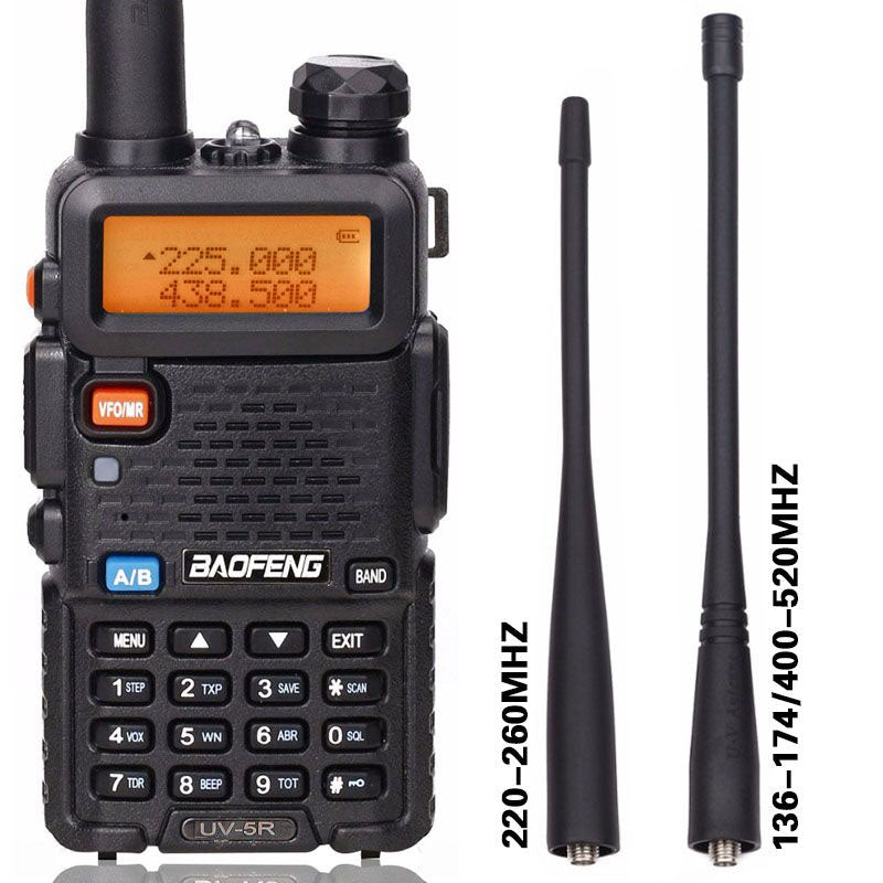 BaoFeng BF-UV5R Tri-Band Walkie Talkie 136-174Mhz 220-260Mhz/400-520Mhz+2 AntennaTwo Way Amatuer Portable ham Radio up of UV-5R - V.I.P Digital Presence