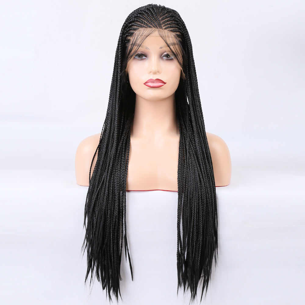 Lace Front Wig Braided Wigs Braiding Hair For Black Women Long Cosplay Synthetic Box Braid Wig - V.I.P Digital Presence