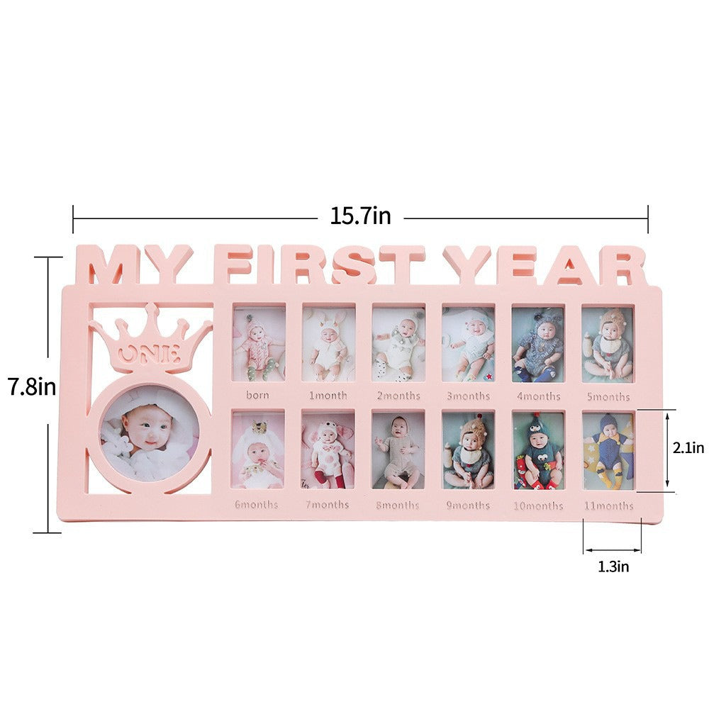 Newborn baby's 12 month growth record creative Korean style combination photo frame - V.I.P Digital Presence