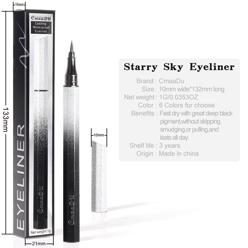 CmaaDu Eyeliner Pencil Waterproof Sweatproof Not Smudged Cool Black Starry Sky Thin Head Eyeliner - V.I.P Digital Presence