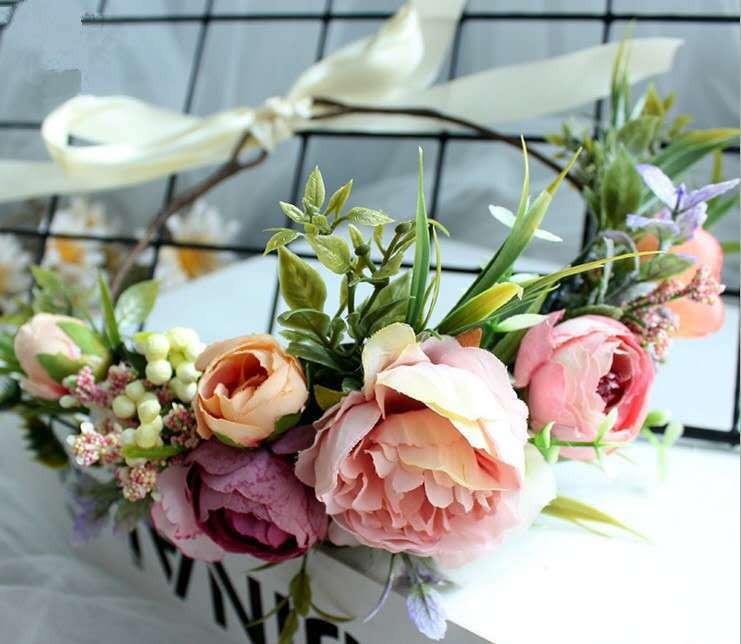 Bridal hair crown bridesmaid wreath accessory headflower - V.I.P Digital Presence