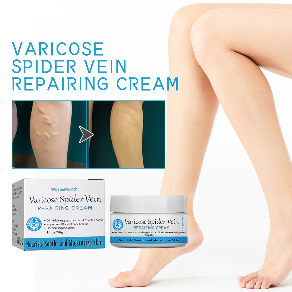 Varicose Spider Vein Repairing Cream, Relief Leg Pain Earthworm Leg Veins Care Massage Cream - V.I.P Digital Presence