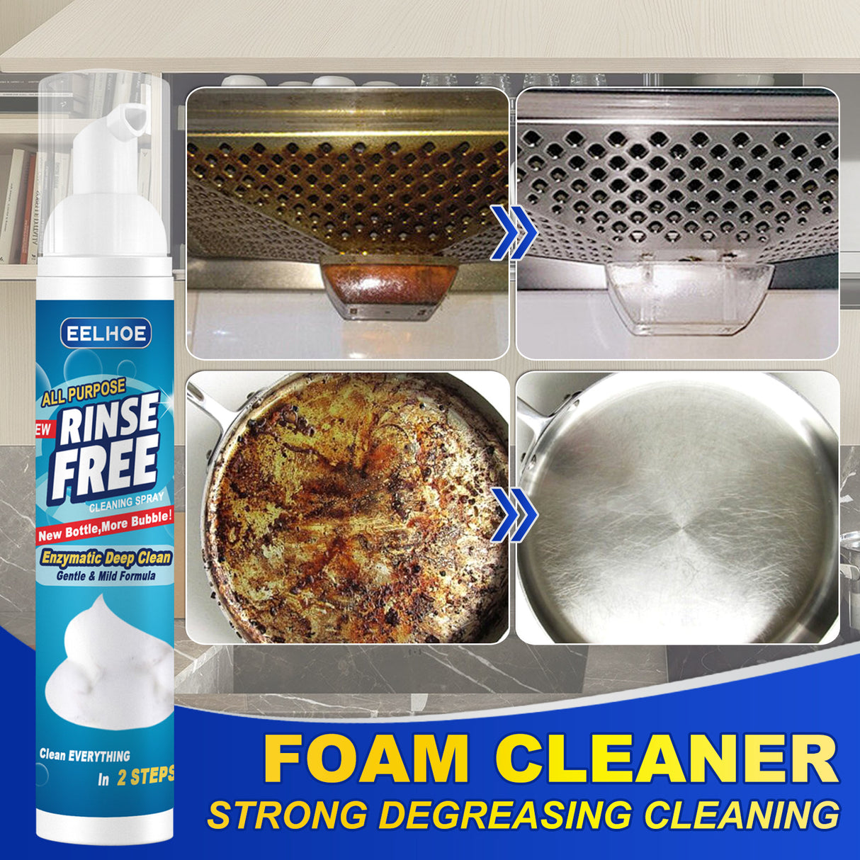 Heavy Grease Kitchen Foam Cleaner, Multi-Purpose Stove Hood To Remove Rust Stains Kitchen Utensils Oil Stains - V.I.P Digital Presence