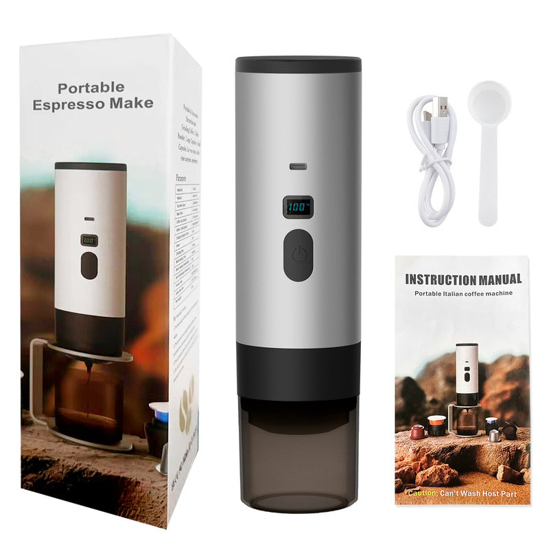 Portable Wireless 3-in-1 Espresso Maker, 7800mAh, Car/Home/Camping, Ground/Capsule Coffee. - V.I.P Digital Presence